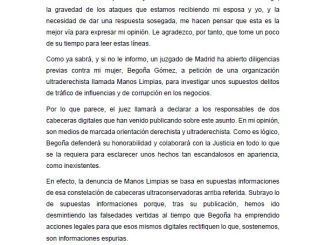 Carta íntegra del Presidente Pedro Sánchez a los españoles
