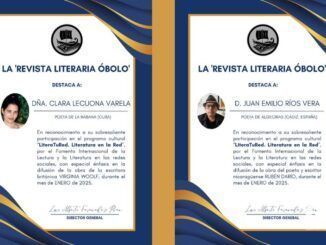 Destacado reconocimiento a la poeta cubana Clara Lecuona Varela en la Revista Literaria Óbolo